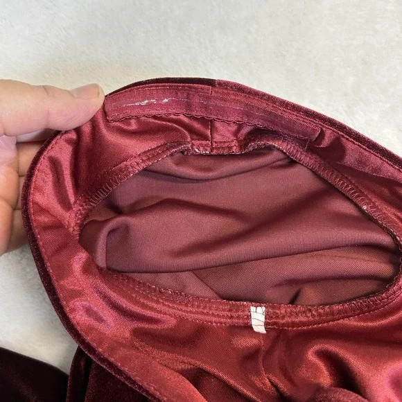 Jenny Yoo Rachel Dark Berry Stretch Velvet Square Neckline Gown‎ Women's Size 2 - Picture 9 of 10